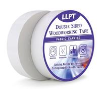 LLPT Ruban Adhésif Double Face pour Le Travail du Bois 38MM x 27M x 0,3MM Lot de 2 Rubans Adhésifs Double Face pour Menuisier Amovibles Sans Résidus pour Gabarit en Bois (WT1590W2)