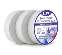 LLPT Ruban Adhésif Double Face pour Le Travail du Bois 38MM x 27M x 0,3MM Lot de 3 Rubans Adhésifs Double Face pour Menuisier Amovibles Sans Résidus pour Gabarit en Bois (WT1590W3)