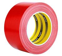 LLPT Ruban adhésif en tissu de qualité supérieure 60 mm x 30 m x 0,23 mm Adhésif sans résidus, forte couleur rouge (DT244)
