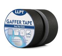 LLPT Ruban Adhésif en Tissu Professionnel 2 paquets 50mm x 15m Mat Noire