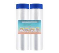 LLPT Ruban Adhésif et Drapé Film Masquage Pré-Enregistré |150cm(déplié)x 20 m | 2 Rouleaux | pour Peinture de Meubles Muraux Automatiques Protection Contre la Contamination Vert Papier Washi(MFTB1520)