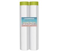 LLPT Ruban Adhésif et Drapé Film Masquage Pré-Enregistré 2 Rouleaux 270cm(déplié) x 20 m pour Peinture de Meubles Muraux Automatiques Protection Contre la Contamination, Vert Papier Washi(MFTG2720)