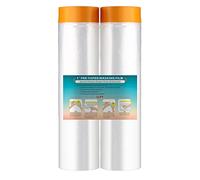 LLPT Ruban adhésif et drapé Film Masquage Pré-Enregistré 200 cm(déplié) x 20 m chacun Lot de 2 chiffons pour peinture de meubles muraux automatiques Protection contre la contamination (MFT2002)