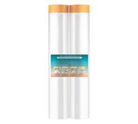 LLPT Ruban Adhésif et Drapé Film Masquage Pré-Enregistré 400 cm(déplié) x 20 m Chacun Lot de 2 Chiffons Pour Peinture de Meubles Muraux Automatiques Protection Contre la Contamination (MFT4002)