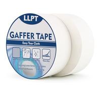 LLPT Ruban Adhésif Professionnel Mat de Couleur Blanc | Ruban Adhésif Toilé Blanc | Blanc Gaffer Ruban adhésif en tissu | Gaffers Tape pour Câbles,Photographie(PGT532P2WT) | 2 paquets | 50 mm x 32 m