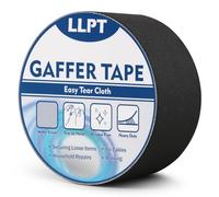 LLPT Ruban Adhésif Professionnel Mat de Couleur Noire | Ruban Adhésif Toilé Noir | Noir Gaffer Ruban adhésif en tissu | Gaffers Tape pour Câbles,Photographie (PGT515P1BK) | 50 mm x 15 m