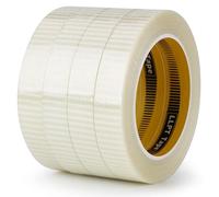LLPT Ruban Filament Ruban Adhésif en Fibre de Verre 19mm x 33m 4 Rouleaux Ruban d'Emballage Robuste pour Renfort d'Emballage et de Groupage pour le Transport (TGT1933TT04)