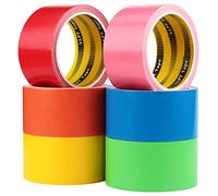 LLPT Rubans Adhésifs en Tissu | 6 Rouleaux | 50mm x 9m | Heavy Duty Duct Tape | Inclus Bleu Rose Jaune Vert Orange Rouge | pour Manuels de Décoration Intérieure et Extérieure (DT606)
