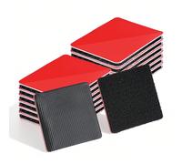 LLPT Scratch Autocollant Double Face 12 Pièces 60 x 60mm | Attaches Hook and Loop Autocollantes Scratch, Bande Adhésive Double Face Pour Intérieure et Extérieure