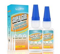 LLPT Super colle | Net 30g | Super glue transparente tout usage avec bouchon anti-obstruction | Adhésif instantané puissant | pour plastique métal céramique verre (LSG030-2) | 2 Packs