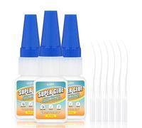 LLPT Super colle | Net 3g | Super glue transparente tout usage avec bouchon anti-obstruction | Adhésif instantané puissant | pour plastique métal céramique verre (LSG003-3) | 3 Packs
