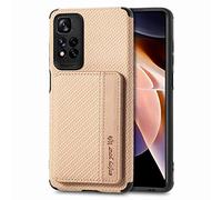 LLSCFLAH Étui Portefeuille pour Redmi Note 11 Pro 5G Case Housse de Protection Shockproof,Porte-Cartes avec Magnétique Coque Portefeuille en Carbon Fiber Texture pour Redmi Note 11 Pro 5G,Kaki