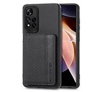 LLSCFLAH Étui Portefeuille pour Redmi Note 11 Pro 5G Cover Housse de Protection Shockproof,Porte-Cartes avec Magnétique,Coque Portefeuille en Carbon Fiber Texture pour Redmi Note 11 Pro 5G,Le Noir