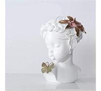 LLSJF Sculpture Ornements Statue De Sculpture Fille Papillon Statue Salon Chambre Art Sculpture Vivid Petite Statuette-White_16 * 24Cm