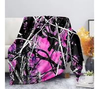 LLSZAHD Couverture Camouflage Rose - Art Abstrait Flanelle Couvertures Douce Moelleuse Literie de Canapé-lit de Chambre Convient Camping de Voyage Couverture Maison Moderne 70x100cm