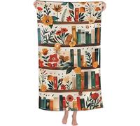 LLSZAHD Couverture Polaire Livres Vintage - Lecture et Fleurs Plaid Épais et Doux 180x200 cm pour Canapé, Lit, Bureau - Cosy pour Salon et Chambre