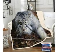 LLSZAHD Couverture Sherpa Double Face Loup-Renard - Animaux Gris - Plaid Chaud pour Lit Simple ou Lit Double ou Canapé - Plaid Doux et Douillet 140 x 200 cm