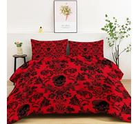 LLSZAHD CrâNe Couette 140x200 cm Fleurs Edredon 1 Personne et Couettes pour Lit sans Housse 4 Saisons Lavable, Doux et Confortable, RéVersible 2 Taies d'oreiller