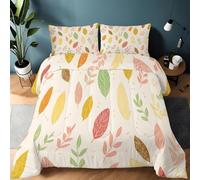 LLSZAHD Feuilles Multicolores Couette 220x240 cm Feuilles Edredon 2 Personne et Couettes pour Lit sans Housse 4 Saisons Lavable, Doux et Confortable, RéVersible 2 Taies d'oreiller