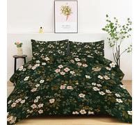LLSZAHD Motifs Floraux Couette 140x200 cm Fleurs Et ForêT Edredon 1 Personne et Couettes pour Lit sans Housse 4 Saisons Lavable, Doux et Confortable, RéVersible 2 Taies d'oreiller