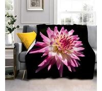 LLSZAHD Plaid Polaire Chrysanthème Rose - Fleurs Couverture 140x200 cm, Moelleuse - pour Canapé, Lit Simple ou Petit Chien - Plaid Épais et Chaud
