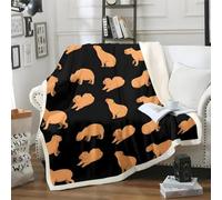 LLSZAHD Plaid Sherpa Capybara - Couverture Polaire Motifs Animaliers 70 x 100 cm - Plaid Épais et Cosy - Canapé ou Chambre - Adulte, Enfant et Chien