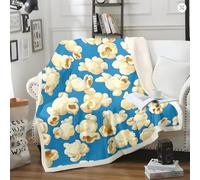 LLSZAHD Plaid Sherpa Double Face Pop Corn - Style Minimaliste - Couverture Chaude Automne pour Lit Simple, Canape Dangle - Plaid Doux et Moelleux 100x130 cm