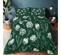 LLSZAHD Rose Couette 220x240 cm Style forestier Frais Edredon 2 Personne et Couettes pour Lit sans Housse 4 Saisons Lavable, Doux et Confortable, RéVersible 2 Taies d'oreiller