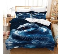 LLSZAHD Serpent Noir Housse de Couette 240x260cm, Pierres Blanches Parure de Lit, Housses de Couettes Microfibre avec Fermeture éclair et 2 taies d'oreiller 65×65cm