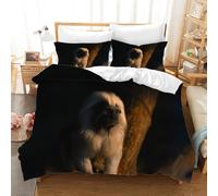 LLSZAHD Singe Blanc Housse de Couette 220x240cm, Animaux Parure de Lit, Housses de Couettes Microfibre avec Fermeture éclair et 2 Taies d'oreiller 65×65cm