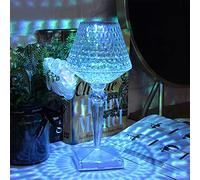 LLSZAHD Touching Control Crystal Lamp,Lampe de Table en Cristal Diamant 16 Couleurs,Veilleuse LED Acrylique en Cristal,Lampe de Table en Verre à vin Cristal à RVB,USB Rechargeable Lampe de Bureau