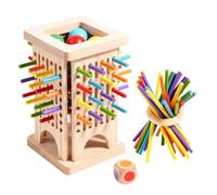 LLTCMAOYI Tour de traction avec bâtonnets en bois pour tout-petits, jeu interactif pour soirée de jeux en famille et apprentissage préscolaire