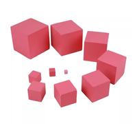 LLTCMYGS Aide à l'enseignement des mathématiques Pink Tower, Cube de Tour Rose en Bois sensoriel Montessori