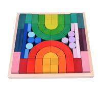 LLTCMYGS Bloc de Construction château Arc-en-Ciel Puzzle Jouet, Montessori créativité Puzzle Bloc de Construction Jouet