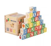 LLTCMYGS Bloc en Bois Montessori Alphabet et Chiffres, 27 pièces ABC 123 avec boîte de Rangement