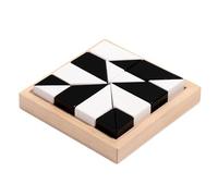 LLTCMYGS Blocs Cachés Montessori, Puzzle en Bois Noir et Blanc, Jeu de Bureau Jouets Montessori