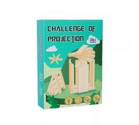 LLTCMYGS Blocs de Construction en Bois Montessori pour la Projection Spatiale, Jeu d'empilement et de Reconnaissance en Perspective 3D