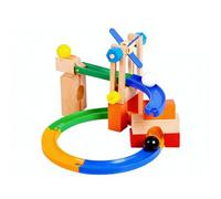 LLTCMYGS Blocs de Construction Montessori pour Montagnes Russes, Jeu de Billes en Bois pour Enfants, Ensemble de Construction Pratique