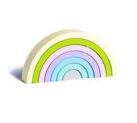 LLTCMYGS Blocs empilables Arc-en-Ciel en Bois, Blocs de Construction Semi-circulaires Montessori, Jouet éducatif Puzzle Ouvert,Model b