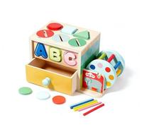 LLTCMYGS Boîte à Formes en Bois Montessori, Cube d'activités Multifonction pour Tout-Petits