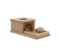 LLTCMYGS Boîte Cible permanente Montessori en Bois, avec Plateau et Balle, Jouet à Faire Tomber la Balle en Bois