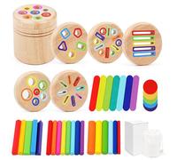 LLTCMYGS Boîte Montessori de tri des Formes et des Couleurs, Jouets sensoriels éducatifs de tri des Couleurs,Six in One
