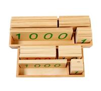 LLTCMYGS Carte de Chiffres en Bois Montessori Grand et Petit avec Coffret, Aide à l'enseignement des mathématiques préscolaires (1-9000)