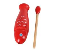 LLTCMYGS Clap en Bois en Forme de Poisson Rouge, Instrument de Percussion Musical pour Enfants avec Baguettes de Rythme