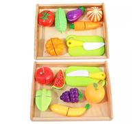 LLTCMYGS Coupes Jouer Nourriture Jouets Ensembles, Fruits Et Légumes en Plastique Cuisine Jouets De Jeu
