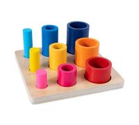LLTCMYGS Cylindre à Trois Cercles Montessori, compétences motrices Fines, Apprentissage des Couleurs et Coordination
