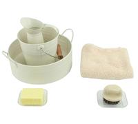 LLTCMYGS Ensemble d'activités Montessori de Lavage des Mains, Accessoires pour l'apprentissage du Lavage des Mains en Petite enfance,Beige