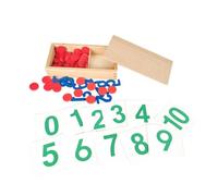 LLTCMYGS Ensemble de Chiffres et compteurs Montessori, Jouet éducatif en Bois pour Les mathématiques, Apprentissage précoce des nombres et du comptage