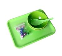 LLTCMYGS Ensemble de Cloches Colorées Montessori, Jouet Sensoriel de Vie Pratique, Bols et Cuillère,Plastic Tray