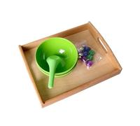LLTCMYGS Ensemble de Cloches Colorées Montessori, Jouet Sensoriel de Vie Pratique, Bols et Cuillère,Wooden Tray